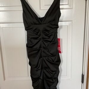 Xscape By Joanna Chen Black Ruched Cocktail Dress Size 10